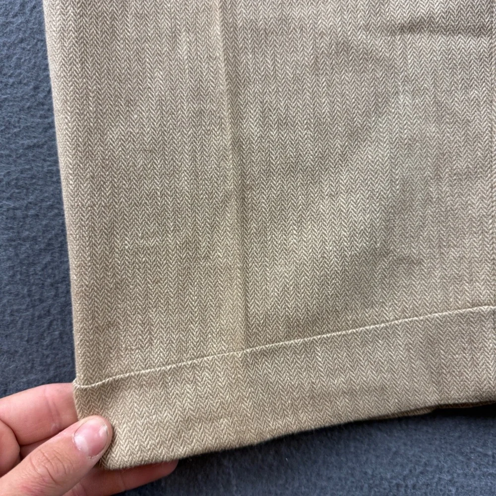Vintage Polo Ralph Lauren Pants Men 38x30 (Fit 36x30) Beige Linen Double Pleated